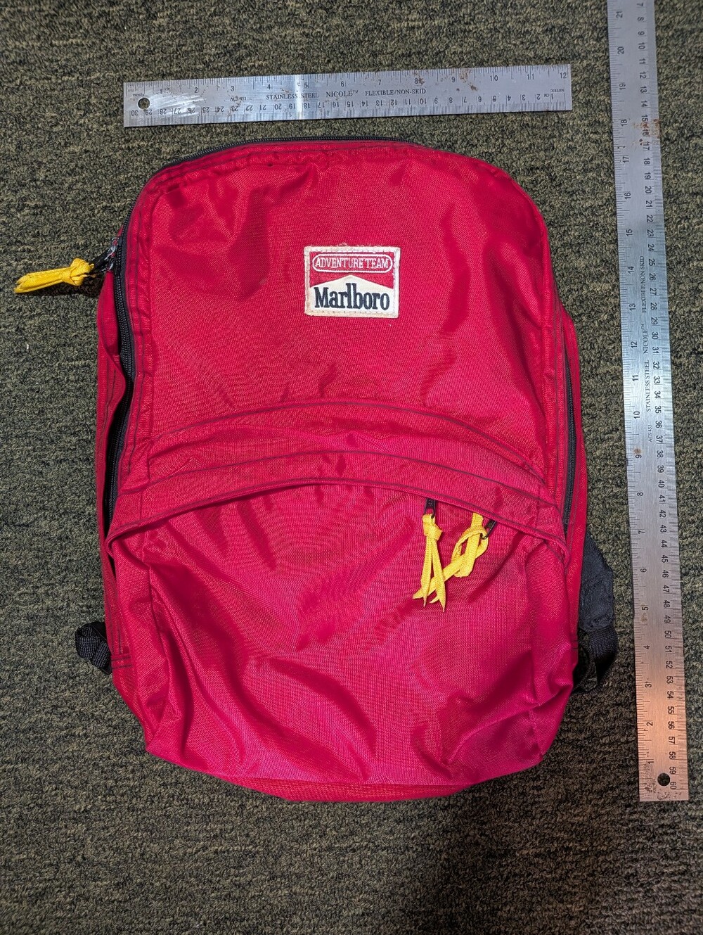 Vintage Marlboro Adventure Team Hiking Zippered Red Nylon Mini-Bag Backpack
